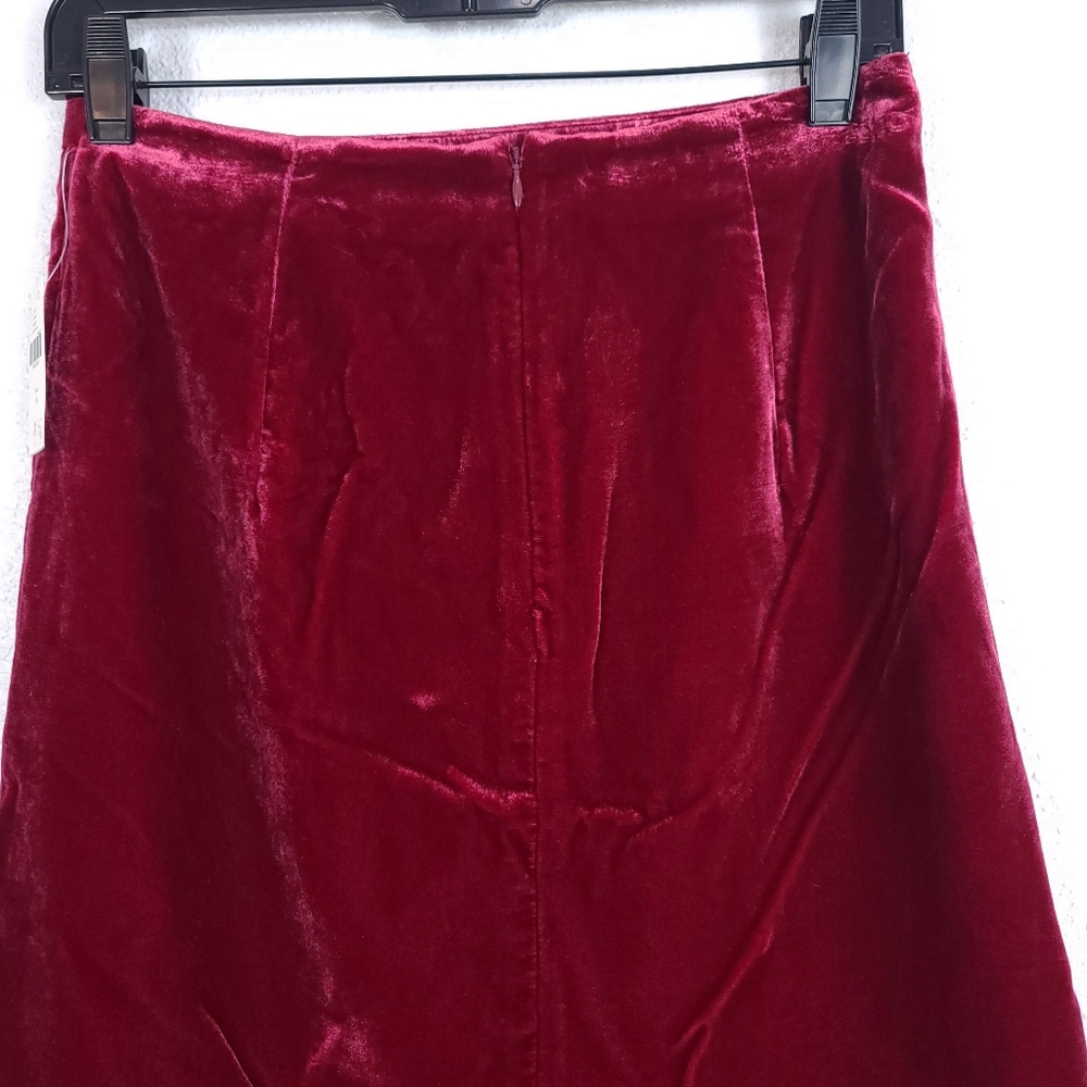 ANTHROPOLOGIE Montie Velvet Ruched Skirt Raspberry NEW - Picture 12 of 12